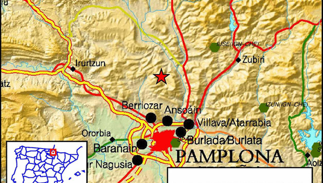 HIZPIDEA: 4.4 magnitudeko lur mugimendua izan da Iruñerrian